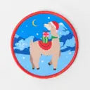 Fa La Llama Christmas Badge