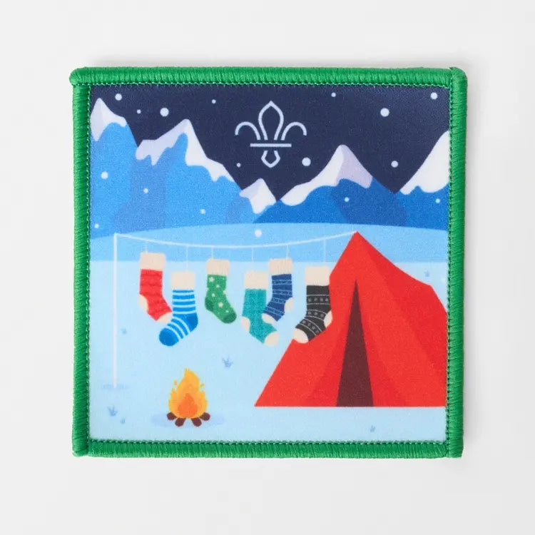 Christmas Camp Scene Badge